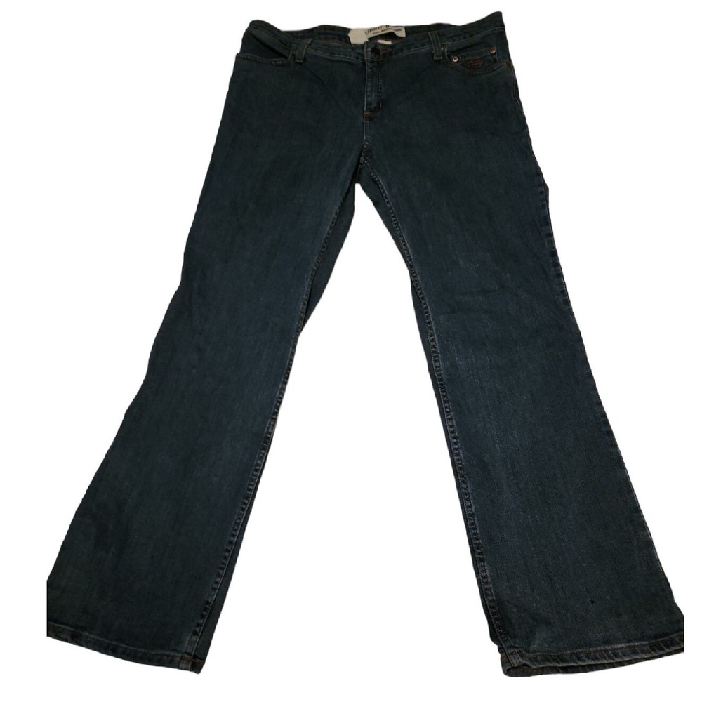 Harley-Davidson Denim Jeans Bootcut Dark Wash Embroidered Pockets Women's 16P